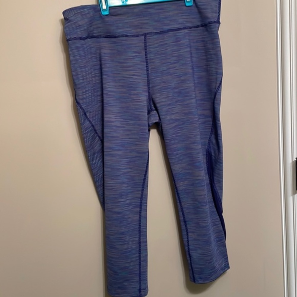 Women’s EUC Tek Gear Dry Tek legging purple stripe XXL​